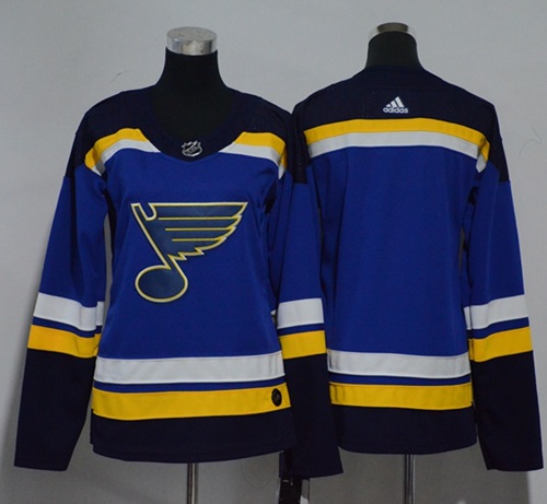 Adidas Blues Blank Blue Home Authentic Women's Stitched NHL Jersey - Click Image to Close